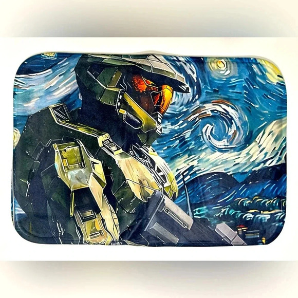 Halo / Master  Chief x Vincent Van Gogh’s The Starry Night - Floor / Door Mat ✨ - Picture 4 of 6